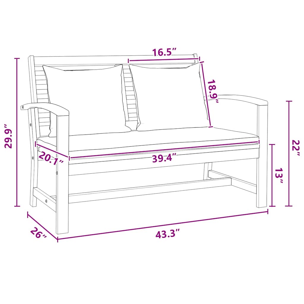 Garden Sofa Set Natural Solid teak wood